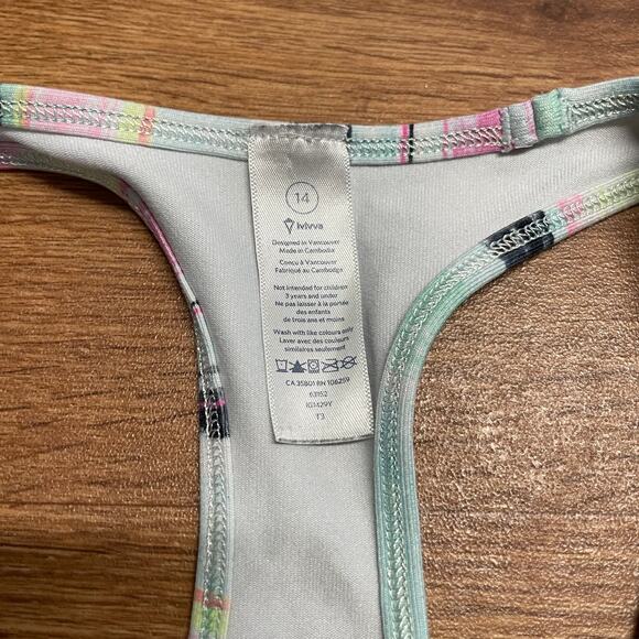 Ivivva Lululemon 2PC Set Girls Athletic Workout Tank Top Sports Bra Size 14 - Picture 4 of 12